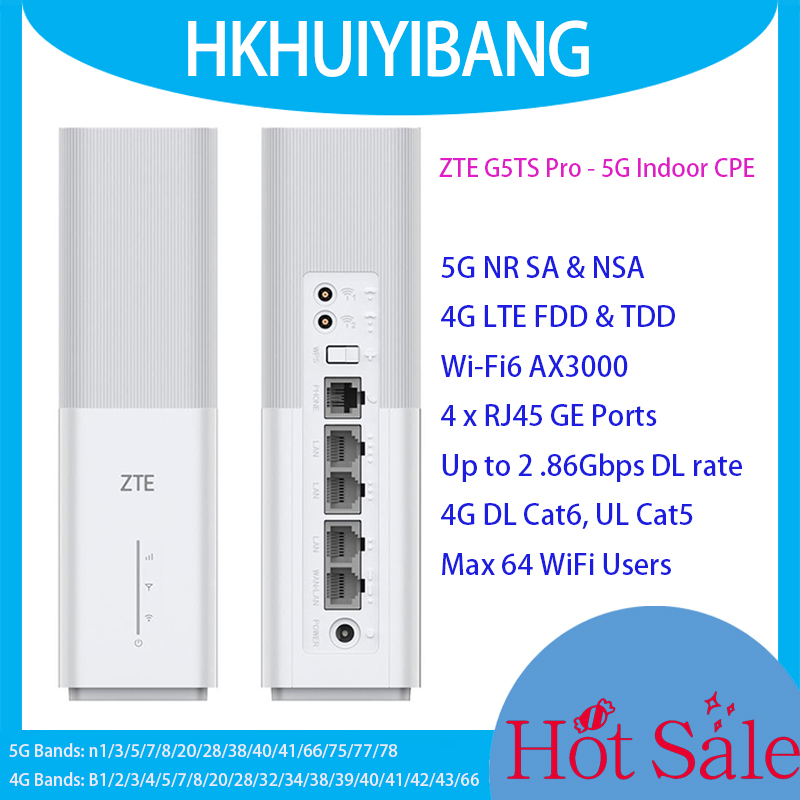 ZTE 5G CPE G5TS Pro Dual Band  - 4G Lte Modem Cat6 External Antenna 评论和价格