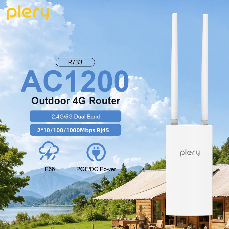 Plery 300Mbps+1200Mbps Outdoor - 4G Lte Router Outdoor Waterproof 评论和价格