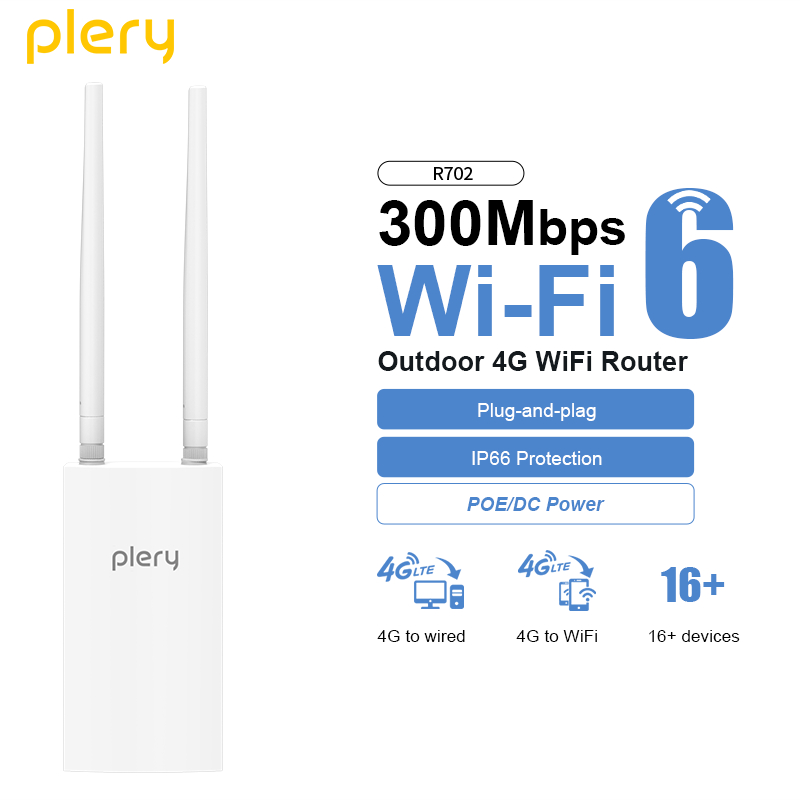 Plery 300Mbps+1200Mbps Outdoor - 4G Lte Router Outdoor Waterproof 评论和价格