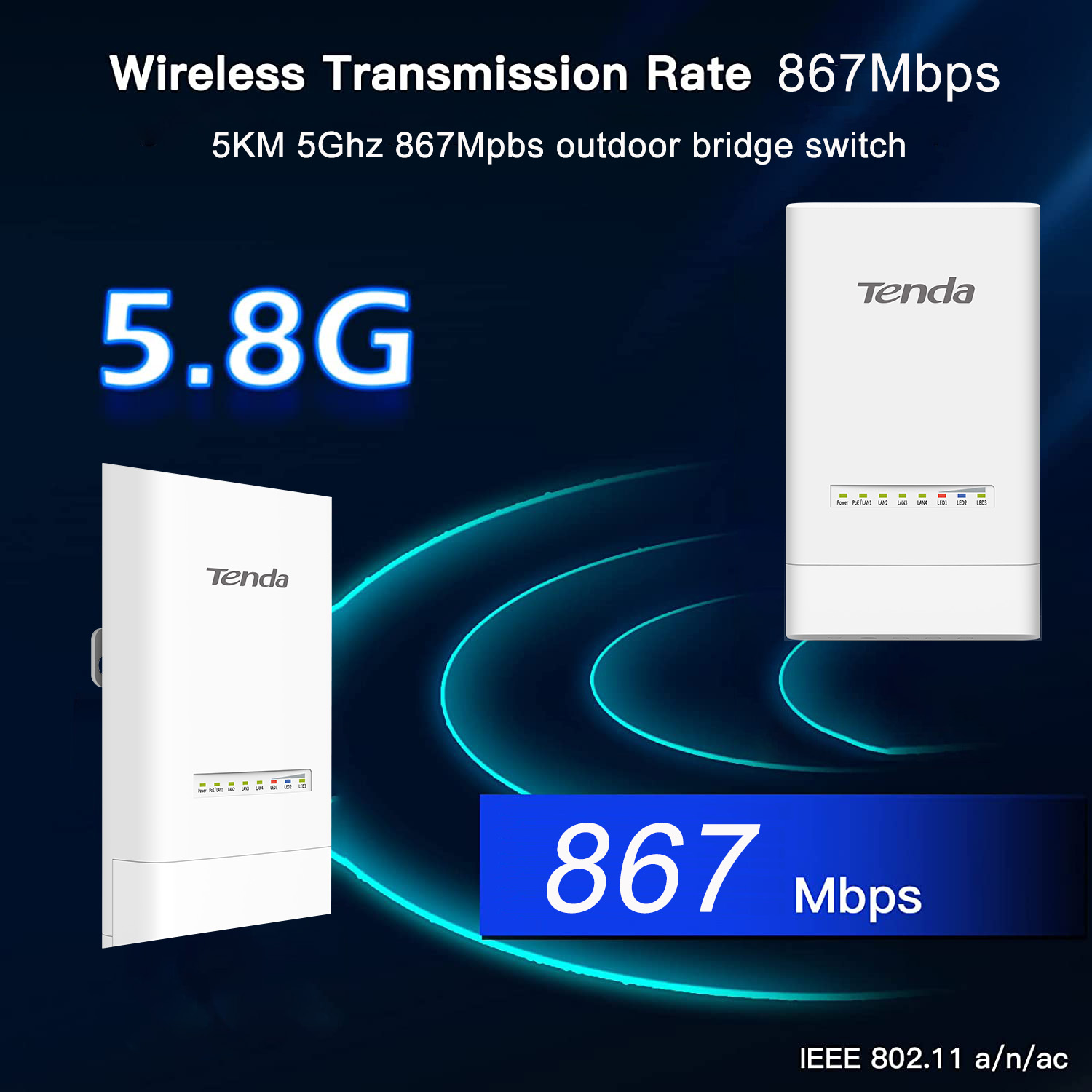 Tenda OS3 5KM 5GHz 867Mbps Out - 5G Cpe Router Outdoor 评论和价格